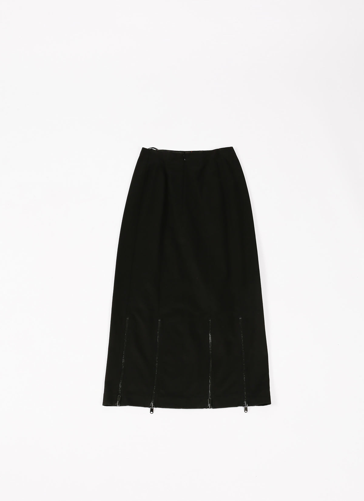 Jupe longue zippée en gabardine - Noir