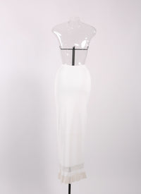 Jupe droite Sirocco en maille - Blanc
