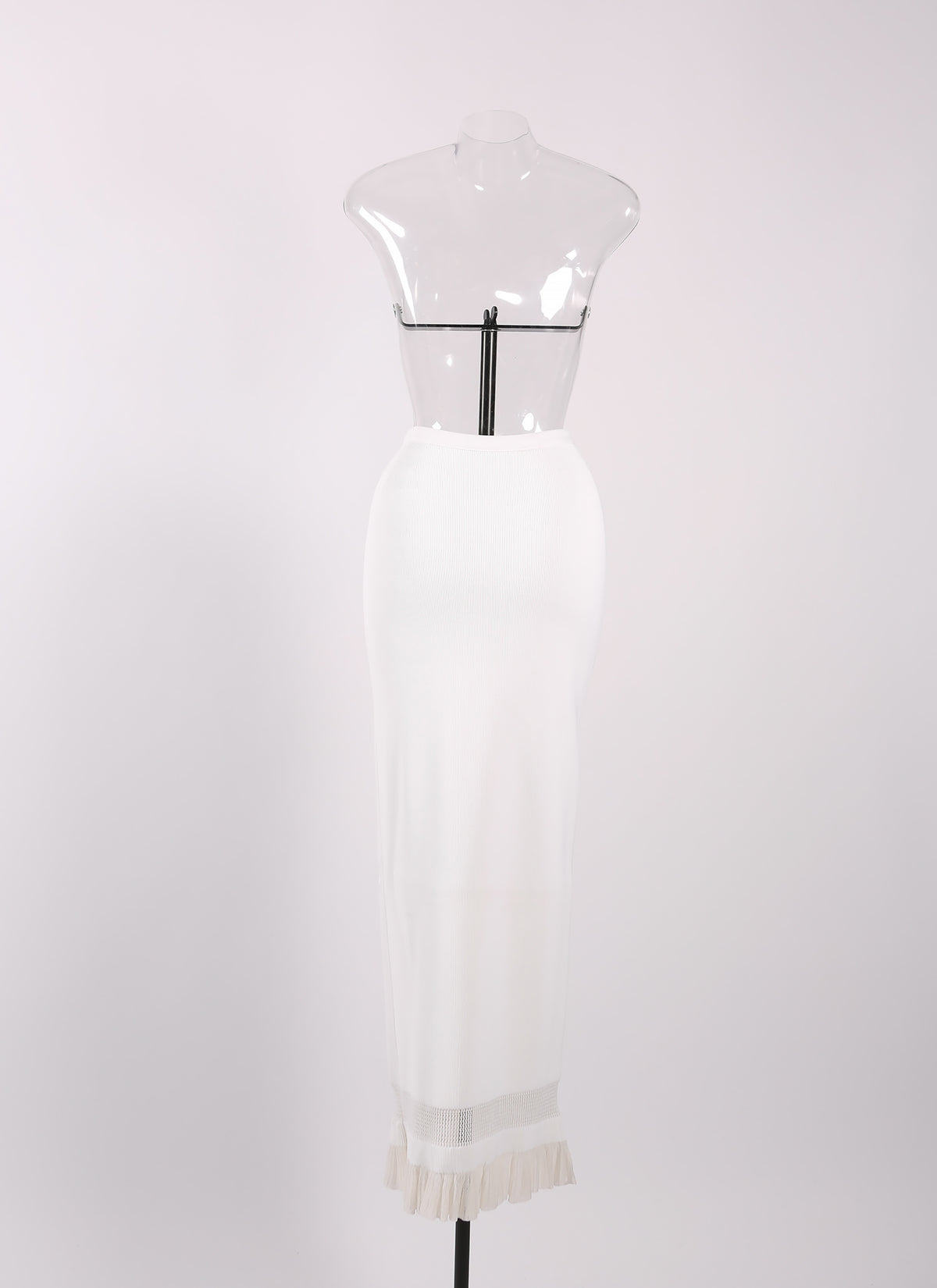Jupe droite Sirocco en maille - Blanc
