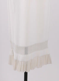Jupe droite Sirocco en maille - Blanc