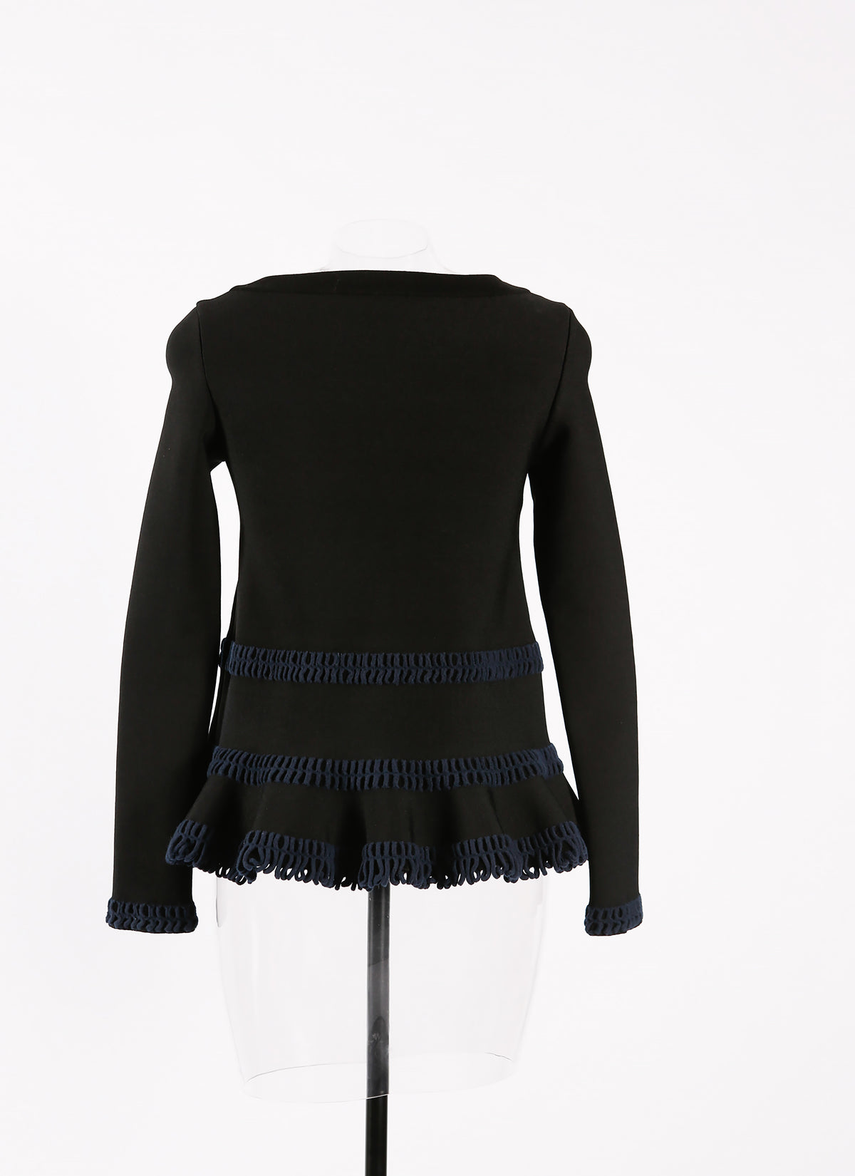 Long-sleeved frieze tunic - Black & Navy