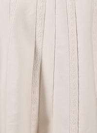 Girandole short-sleeved maxi dress in wool - Mother of Pearl White