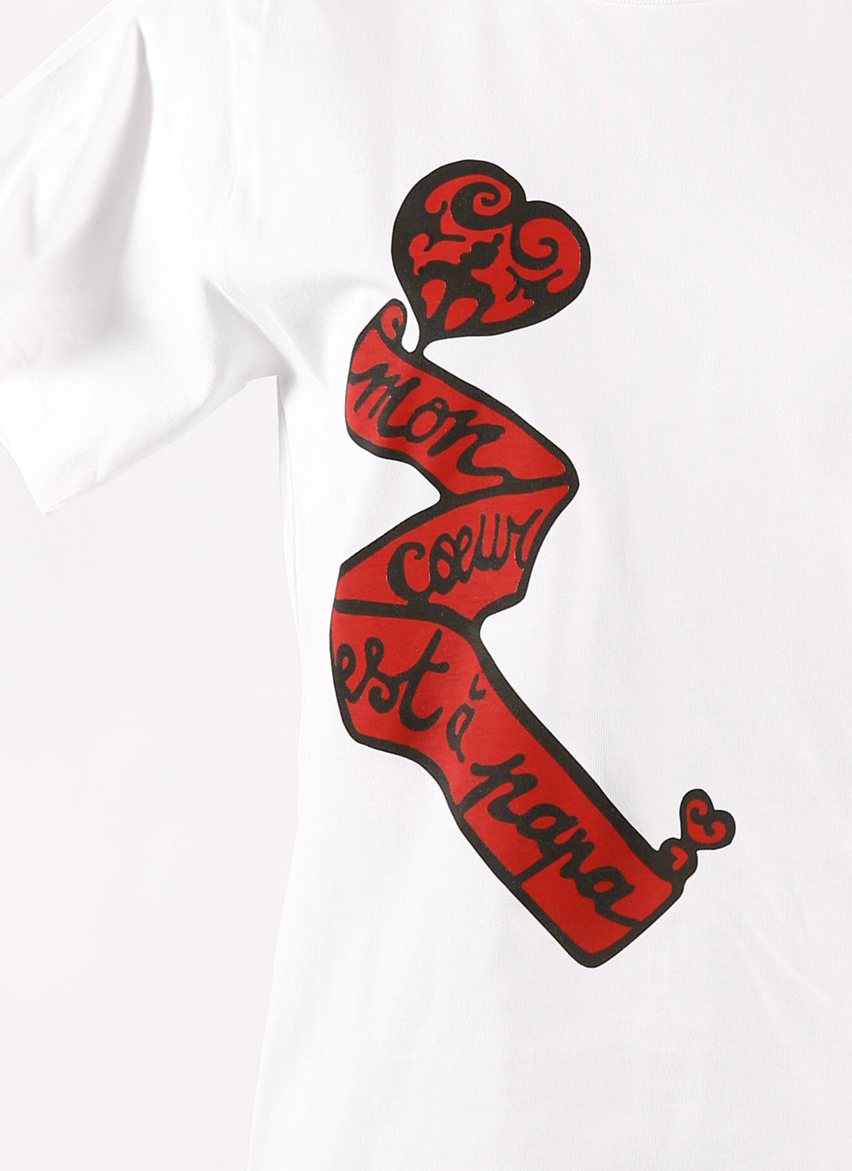 T-shirt Mon cœur - Blanc & Rouge