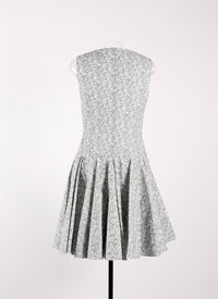 Labyrinth sleeveless dress - White & Green
