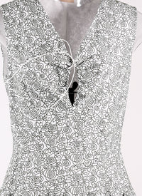 Labyrinth sleeveless dress - White & Green