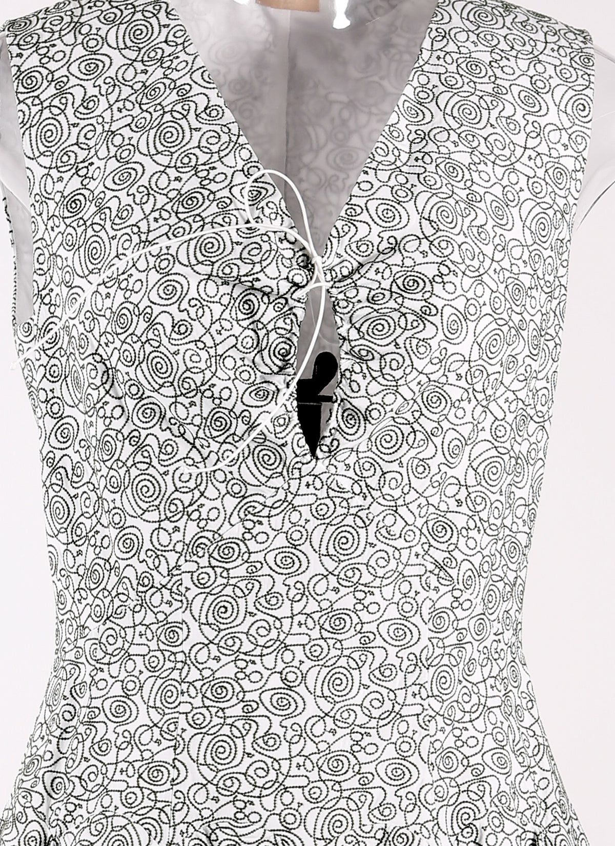 Labyrinth sleeveless dress - White & Green