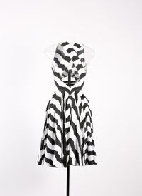 Striped sleeveless shift dress - White & Black