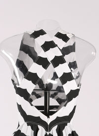 Striped sleeveless shift dress - White & Black
