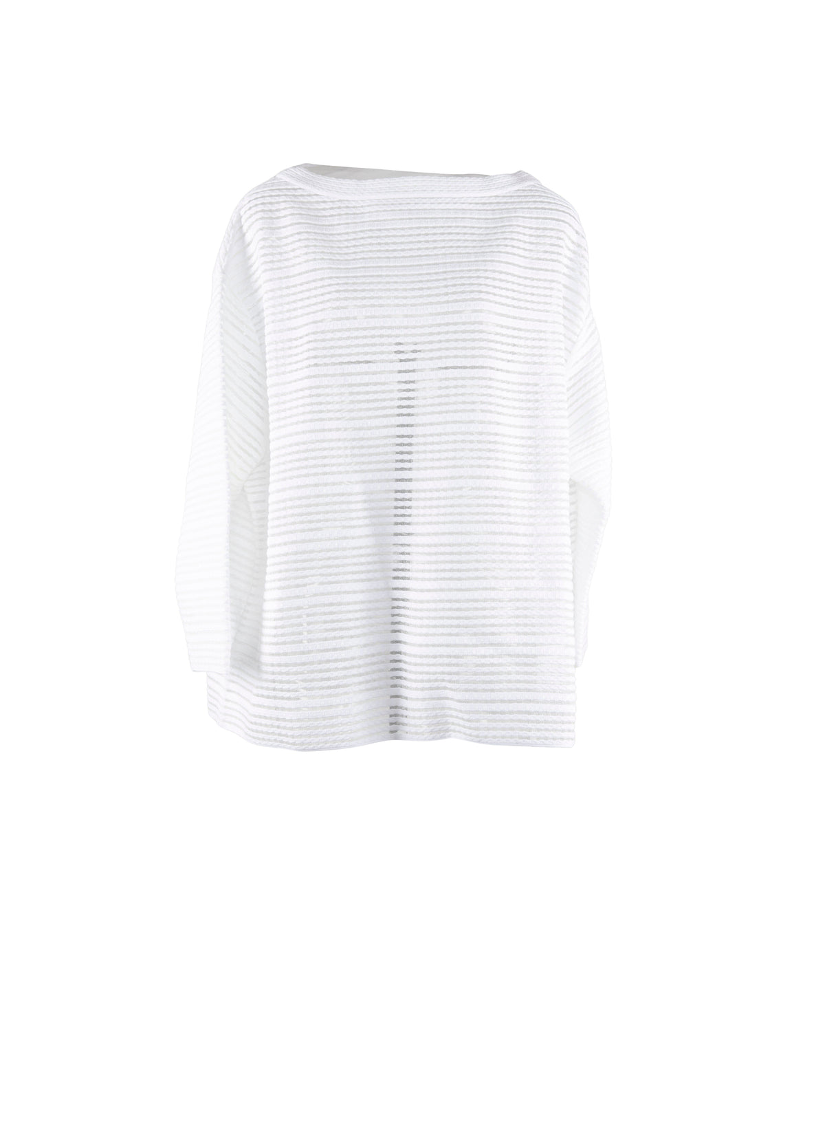 Pull rayé à manches longues Brocart en maille - Blanc