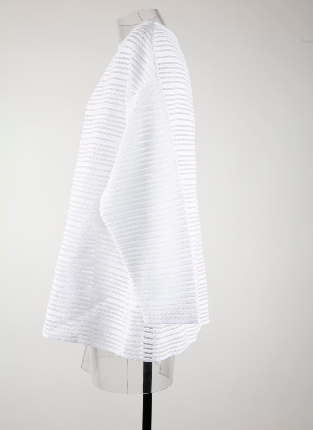 Pull rayé à manches longues Brocart en maille - Blanc