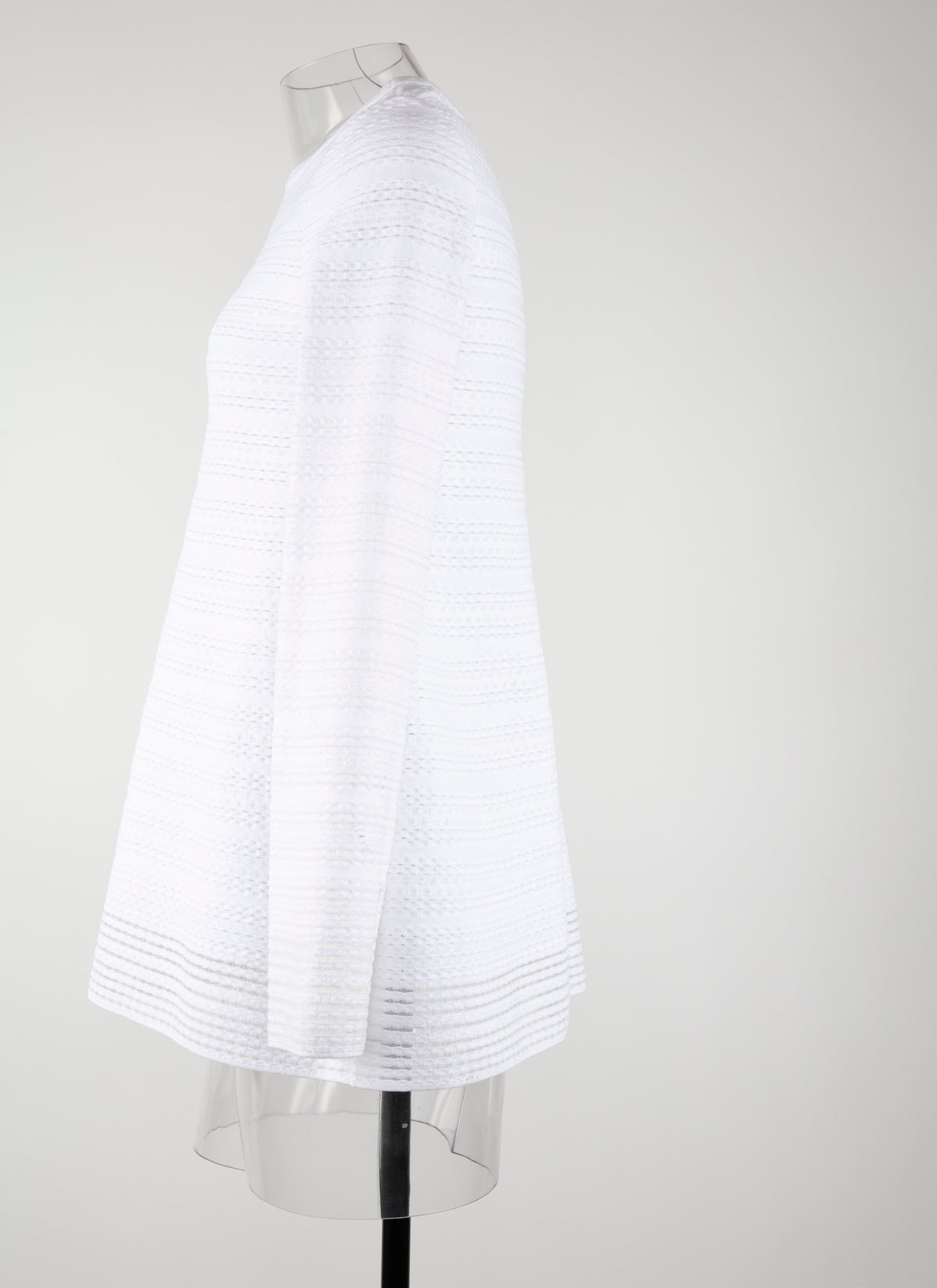 Pull à manches longues Brocart en maille - Blanc
