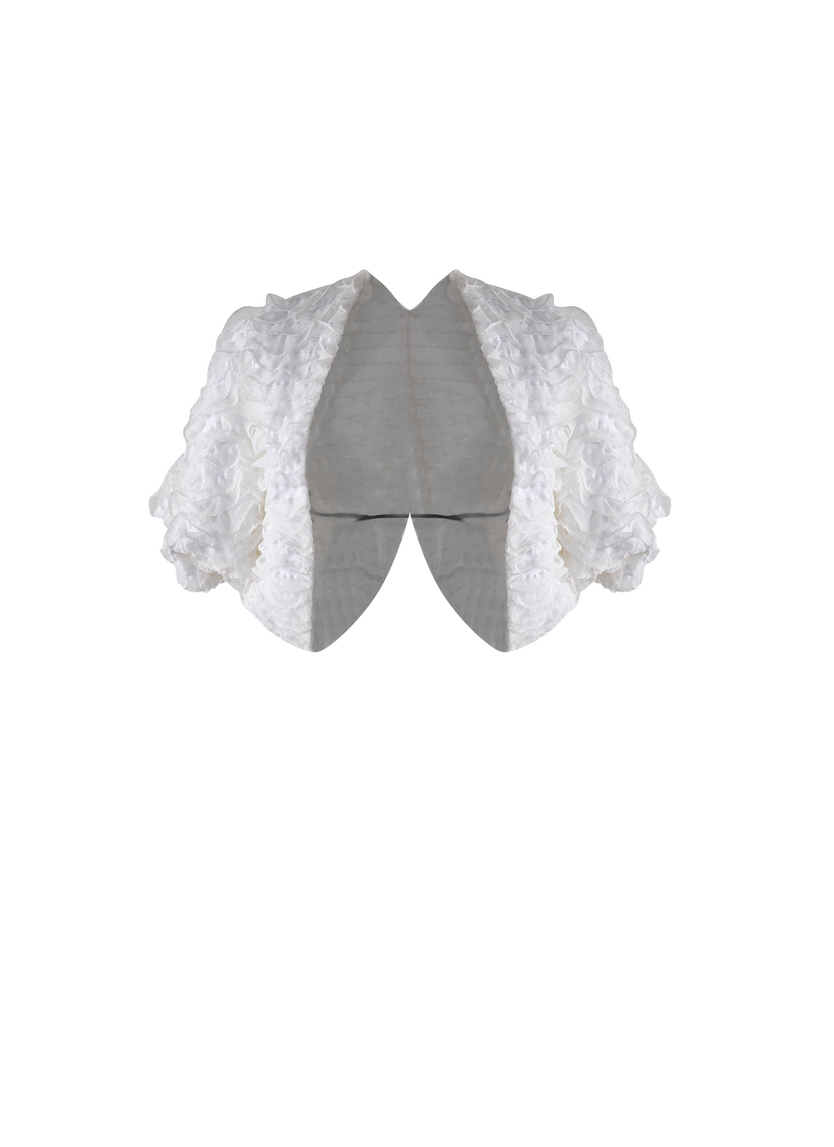 Houpette short-sleeved bolero - White