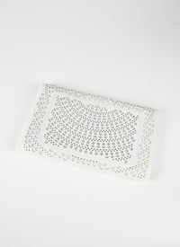 Openwork Oum bag in leather - Optic White