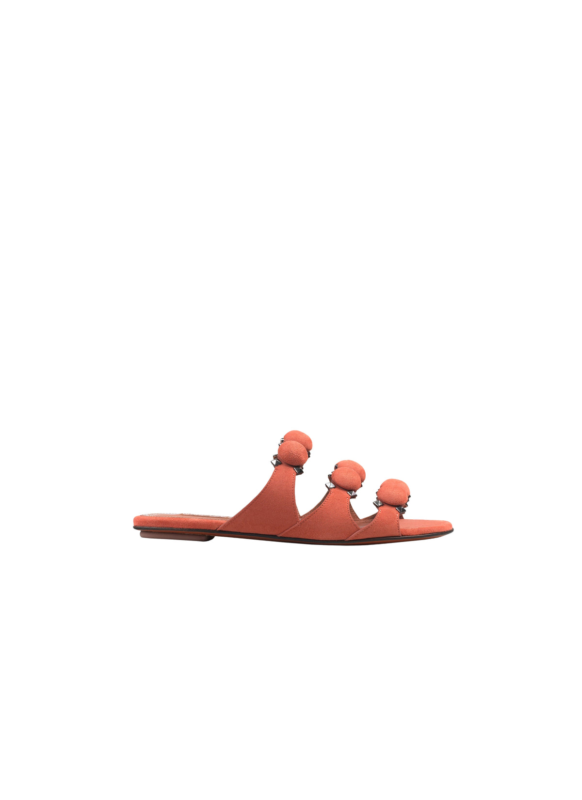 Openwork leather mules - Coral