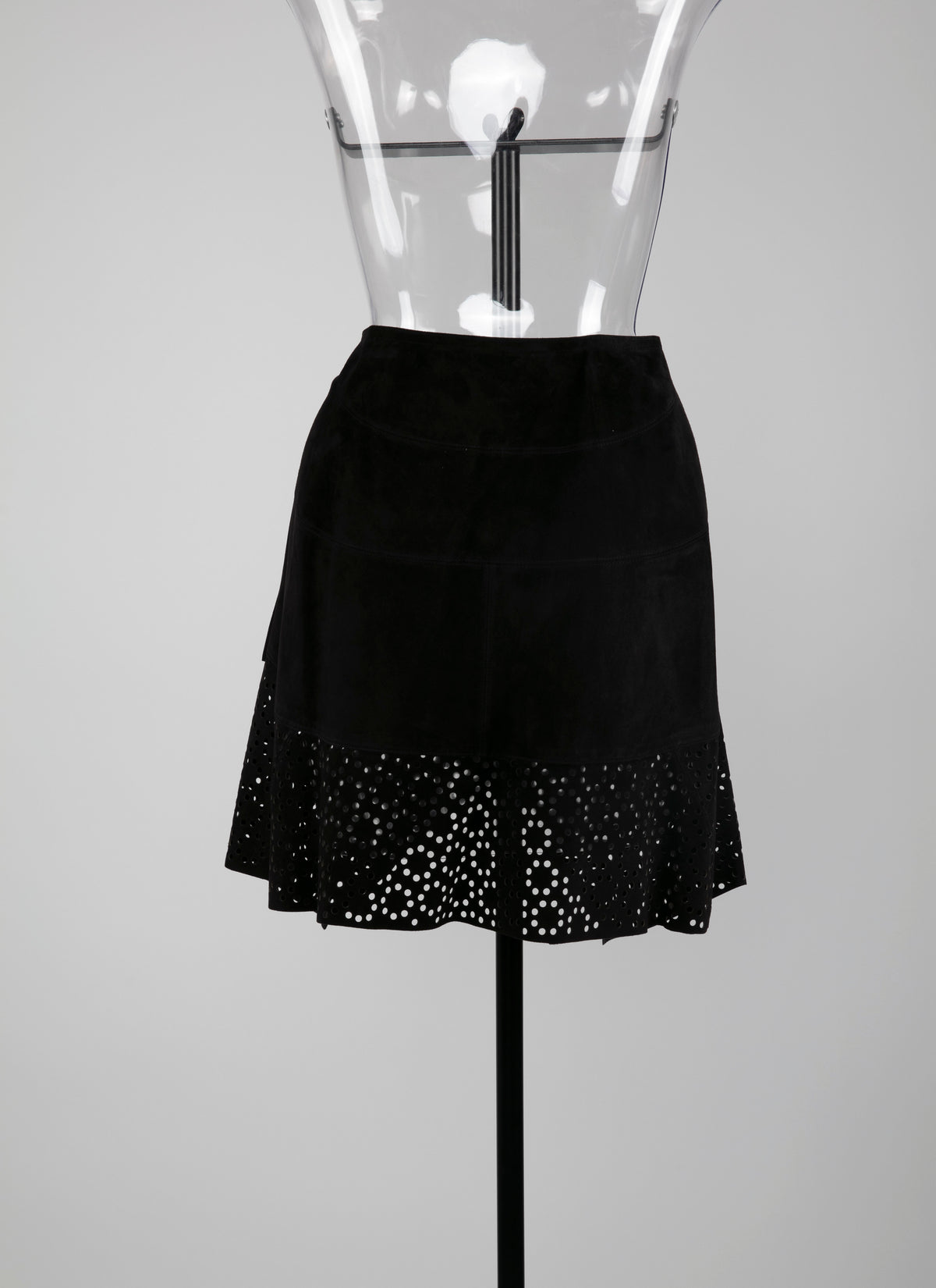 Asymmetrical leather skirt - Black