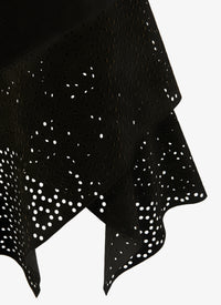 Asymmetrical leather skirt - Black