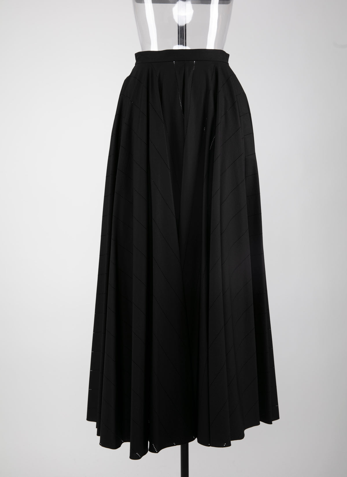 Pleated flared skirt - Black