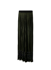 Pleated wide-leg trousers - Black & Green