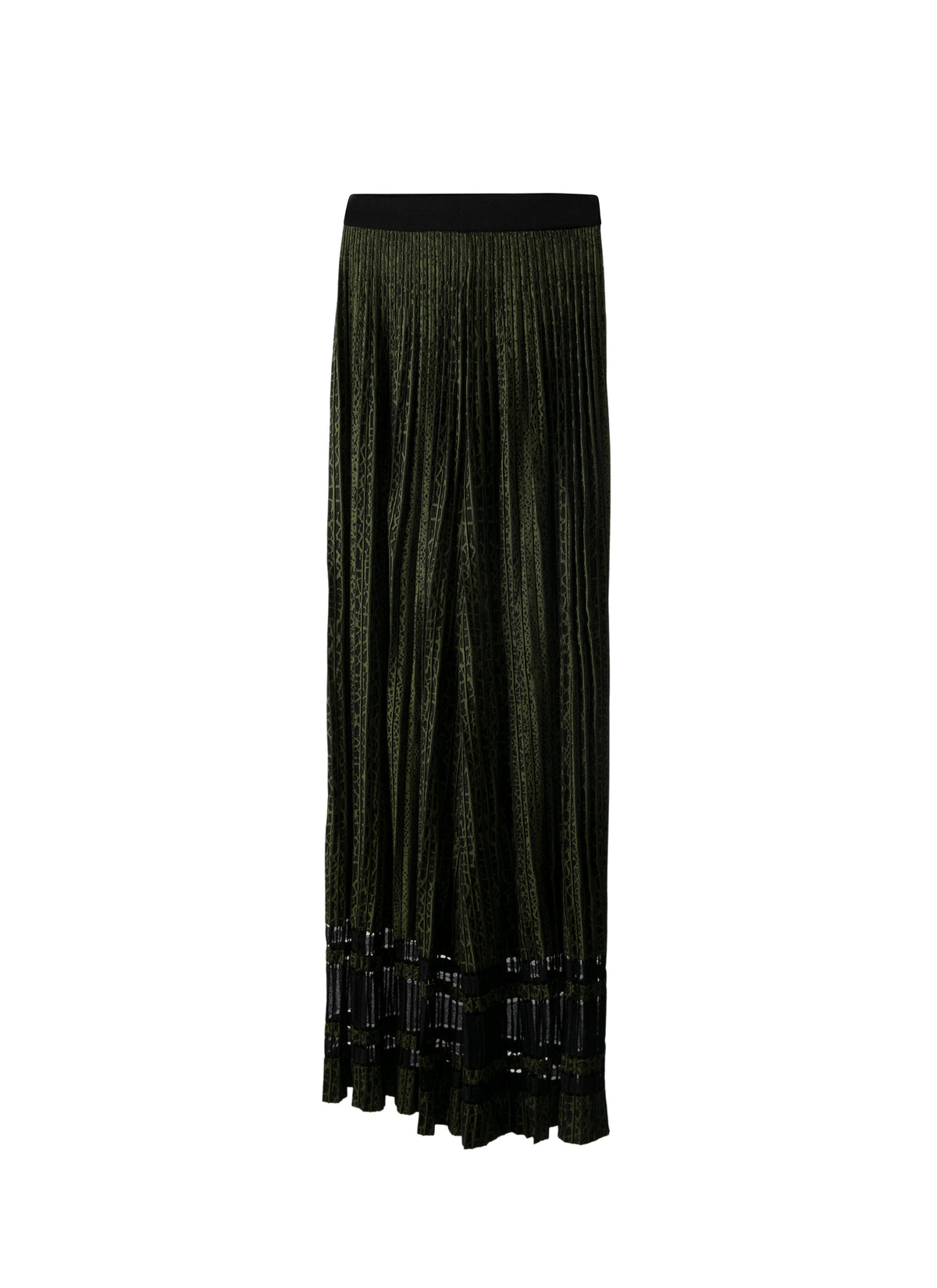 Pleated wide-leg trousers - Black & Green