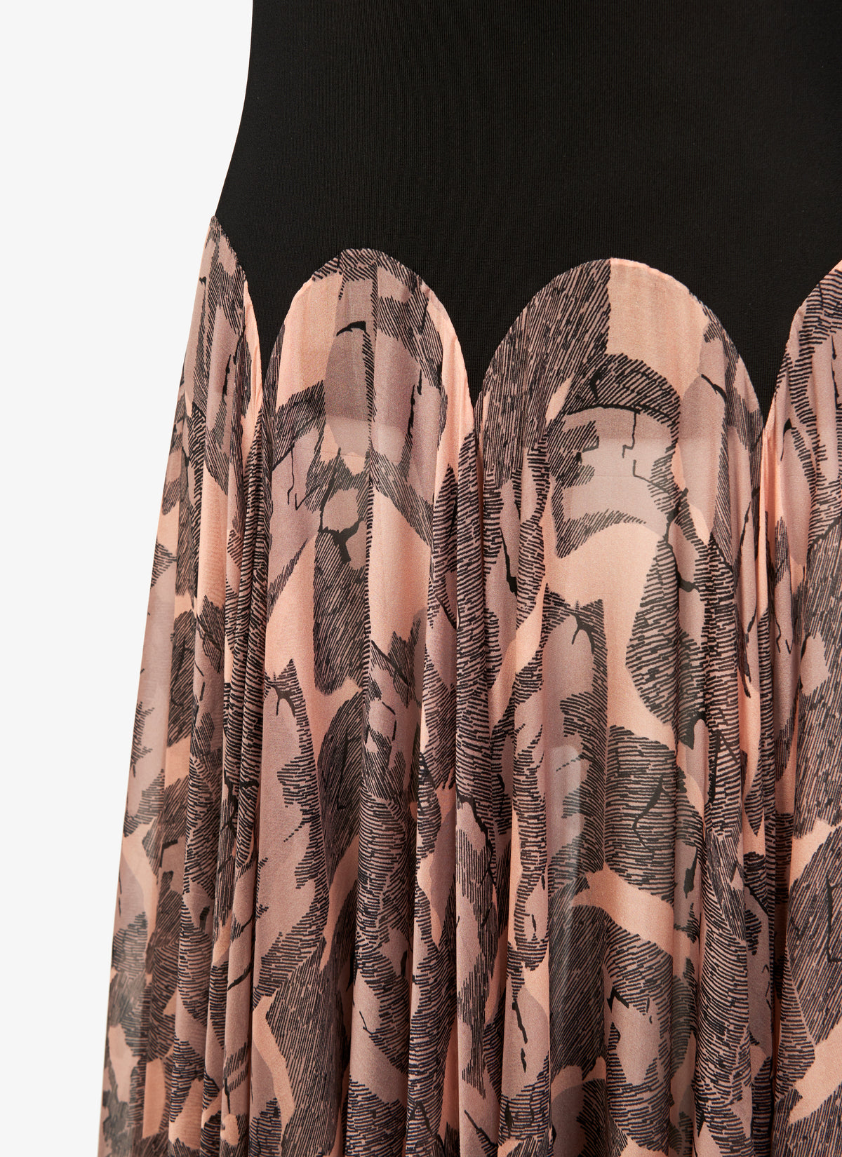 Pleated silk maxi dress - Flesh & Beige