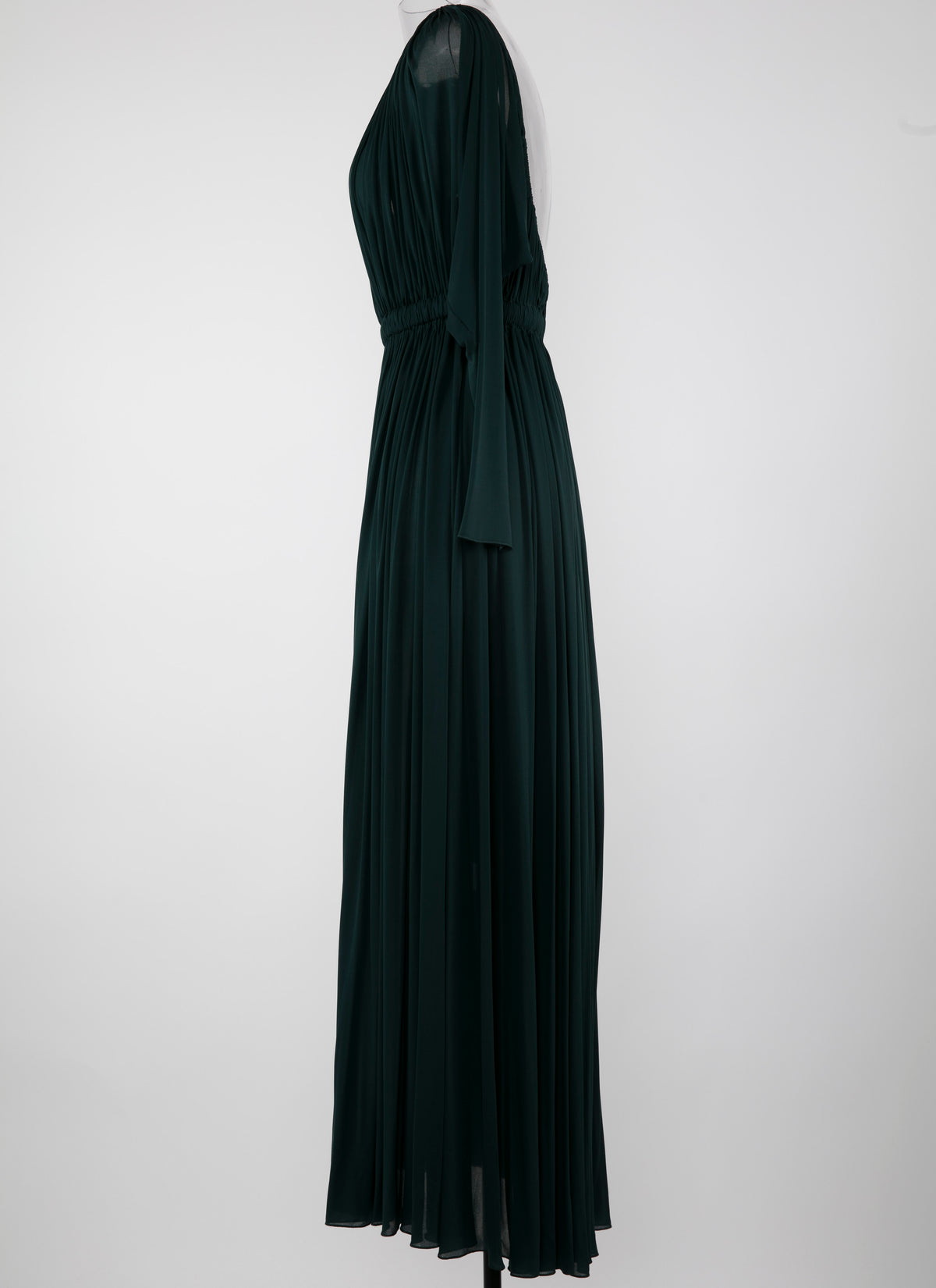 Long-sleeved draped dress - Dark Petroleum