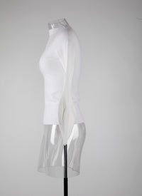 Romance wool long sleeve jumper - Mother of Pearl White