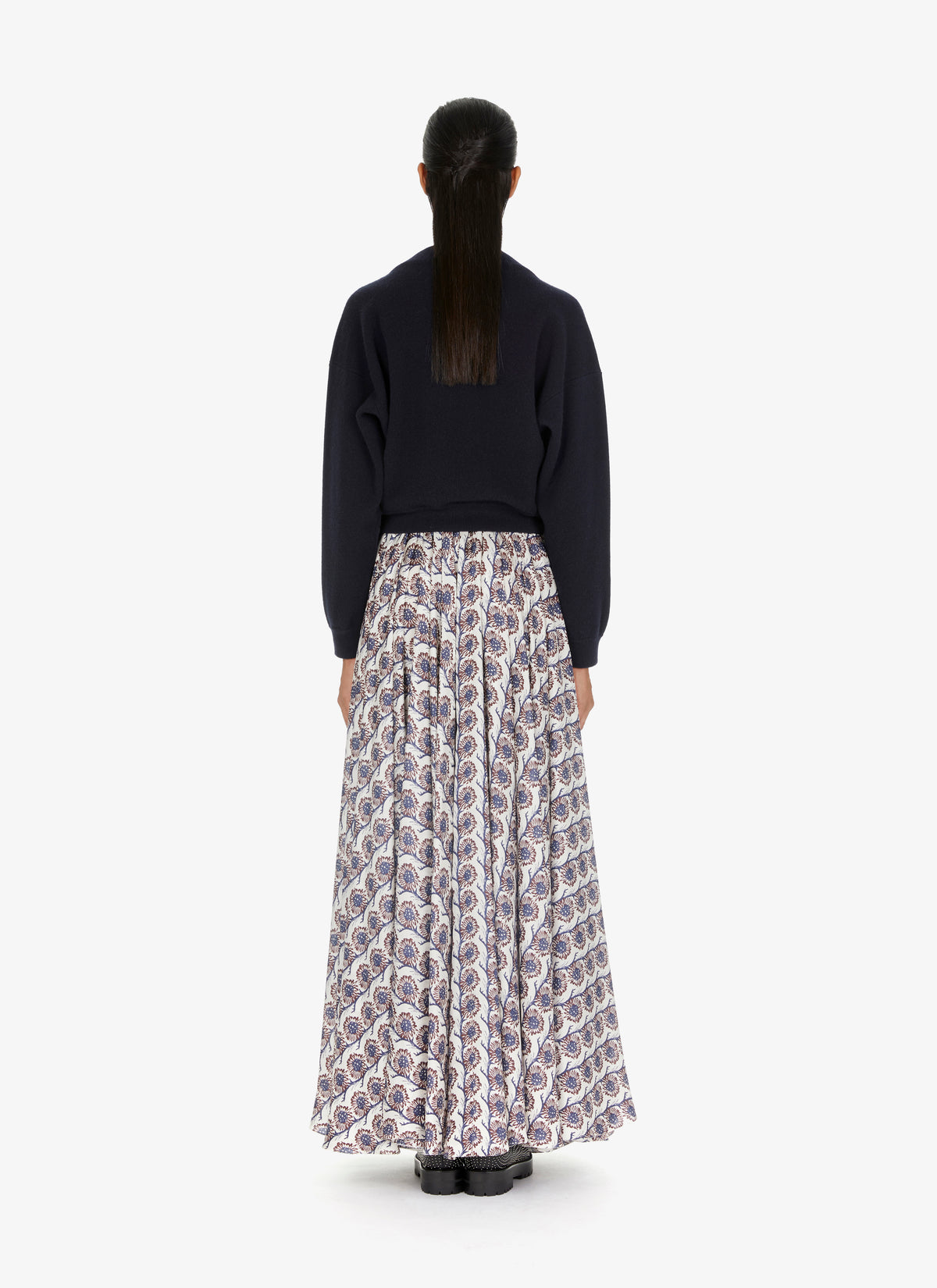 Wide jumper in felted cashmere - Night