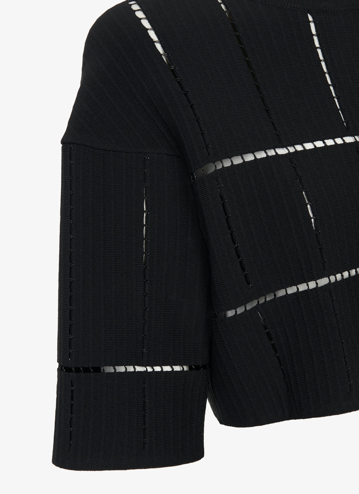 Knit and raffia jumper - Black