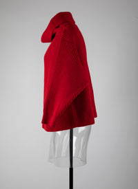 Long-sleeved wool jumper - Scarlet