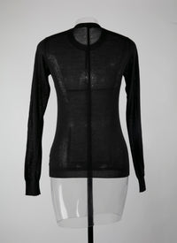 Cashmere long sleeve crew neck jumper - Black