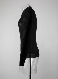 Cashmere long sleeve crew neck jumper - Black