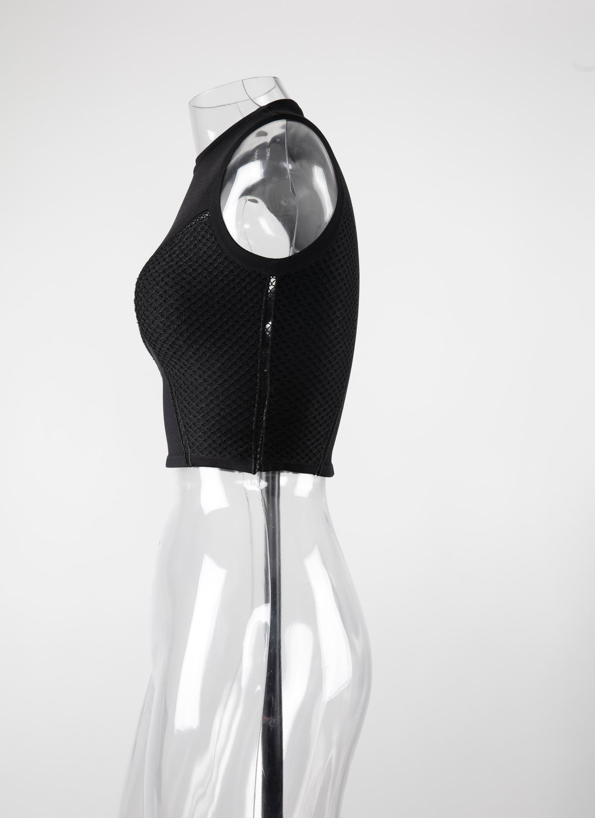 Sleeveless crop top - Black