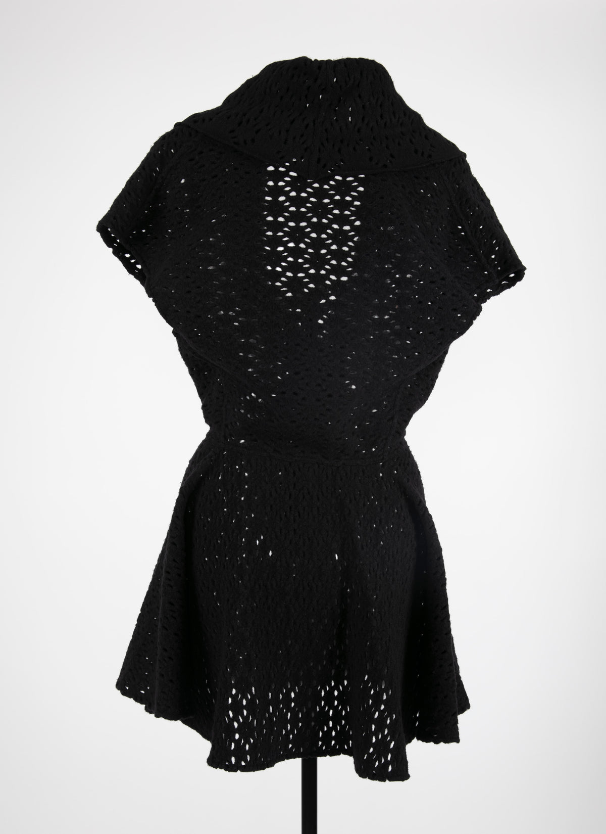 Sleeveless lace jacket in wool - Black