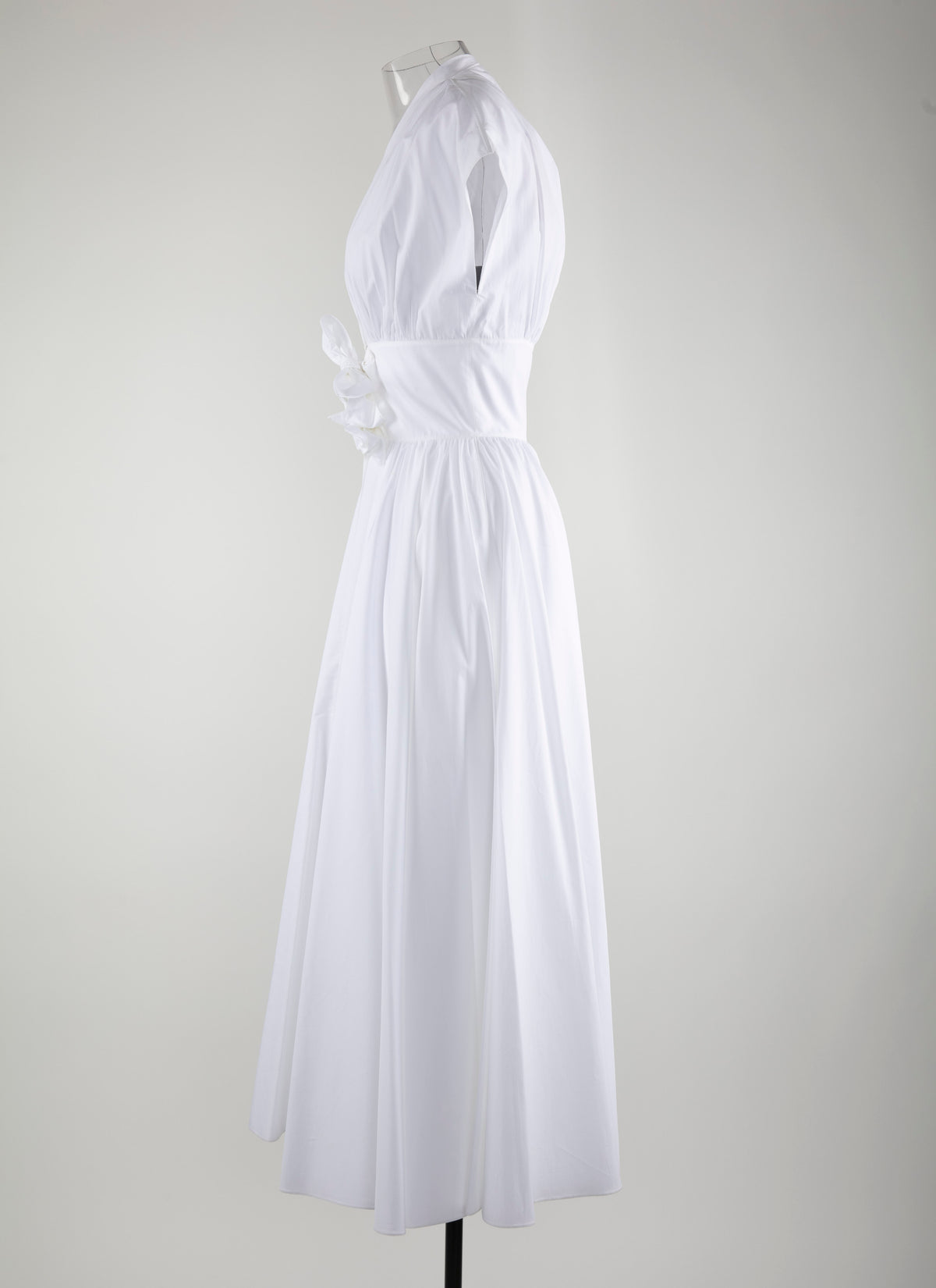 Belted midi dress - White
