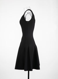 Knitted flared dress - Black
