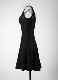 Sleeveless studded dress - Black