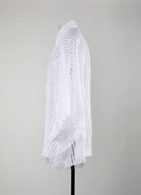 Chemise oversize rayée - Blanc