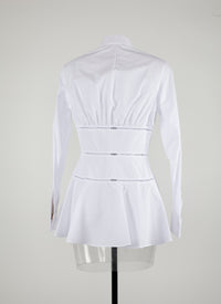 Chemise corset ajouré - Blanc