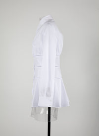 Chemise corset ajouré - Blanc