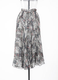 Silk floral skirt - Multicolour Grey