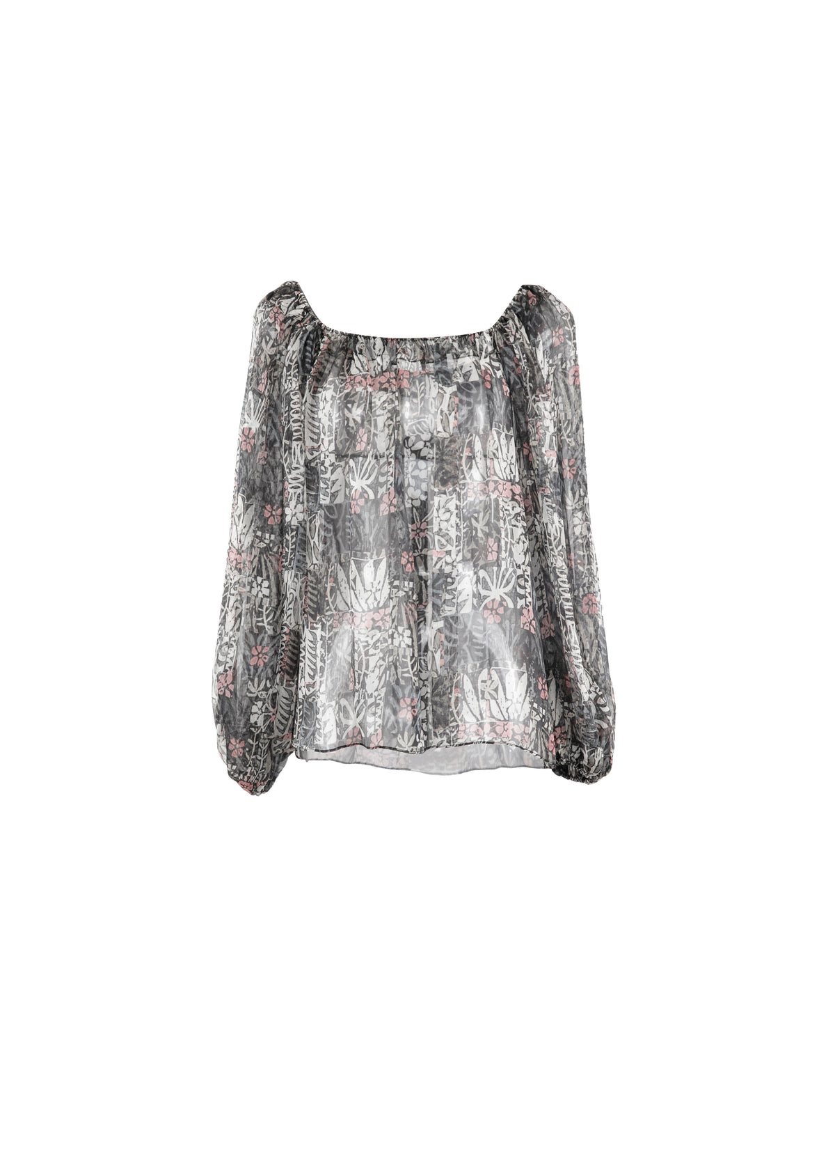 Blouse à fleurs en soie - Multicolore
