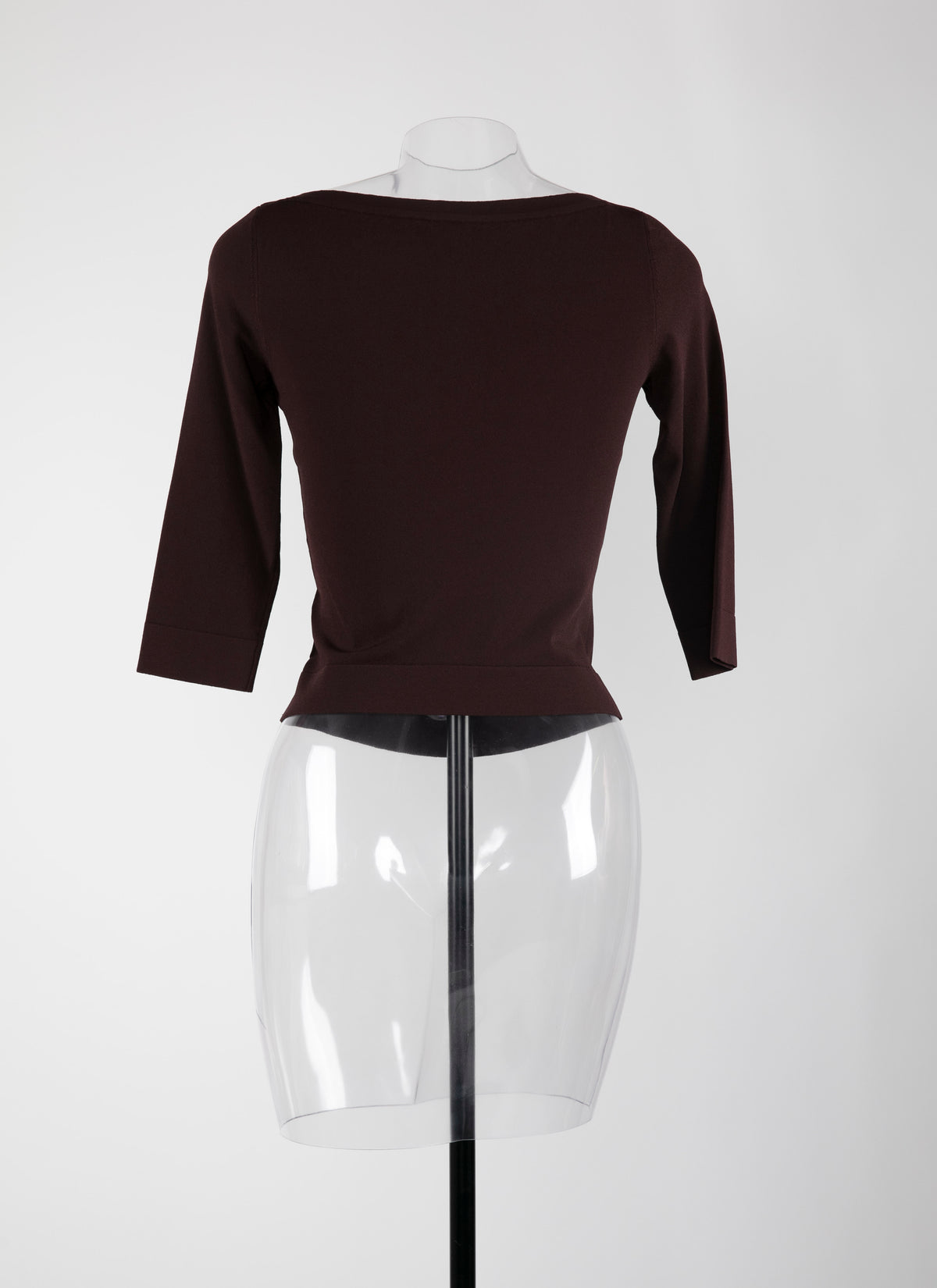 3/4 sleeve knitted jumper - Dark Brown