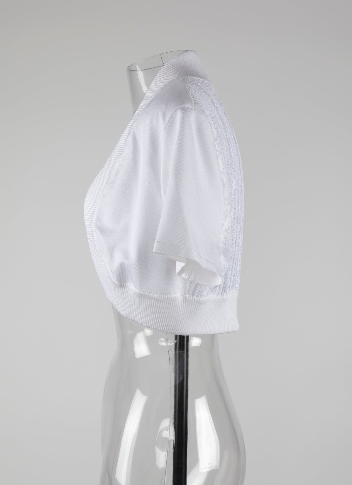Psyche knitted short-sleeved bolero - White